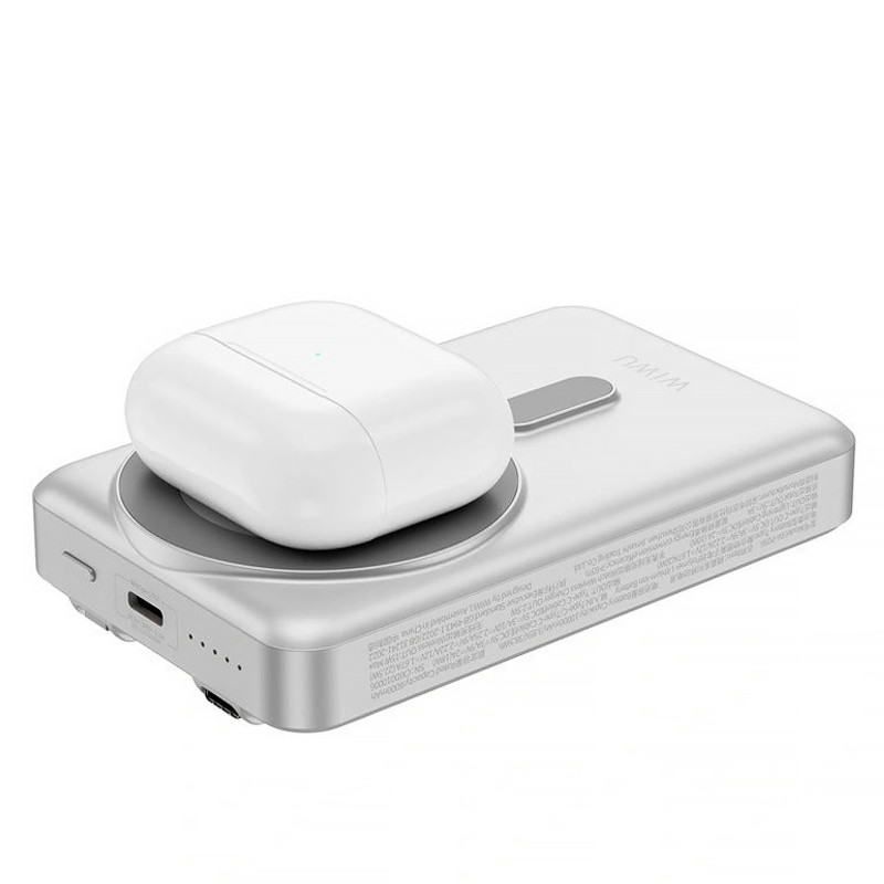Купить Power Bank WIWU 10000 mAh Wi-P056 22.5W+PD20W с БЗУ+iWatch with cable (Silver) на vchehle.ua