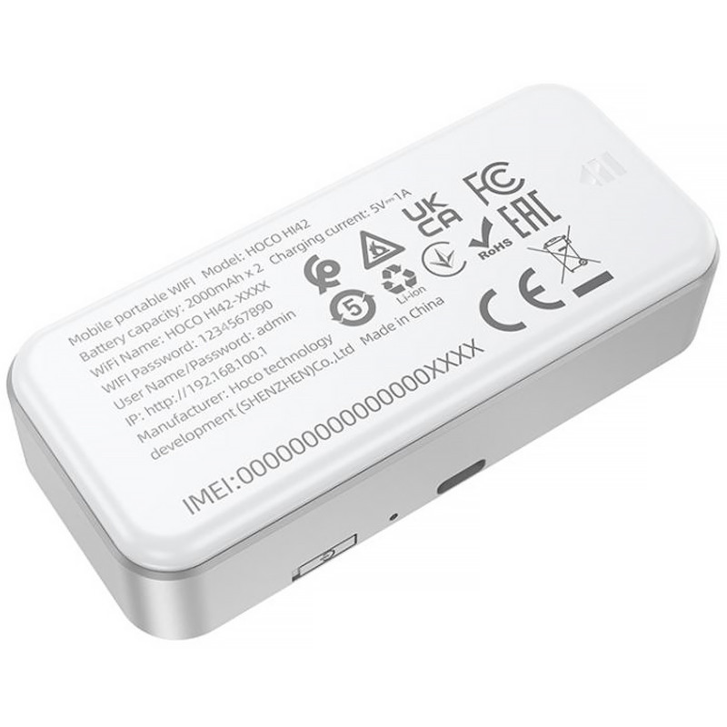 Купить Портативный модем WiFi роутер Hoco HI42 150Mbps (SIM) 2000 mAh (White) на vchehle.ua