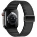 Фото Ремінець Hoco WA34 Basic magnetic buckle silicone leather strap для Apple watch 44/45/46/49mm (Black) на vchehle.ua