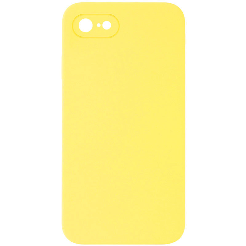 Silicone Case Square Full Camera Protective (AA) NOLOGO на Apple iPhone 7 / 8 / SE (2020) (4.7") (Жовтий / Yellow)
