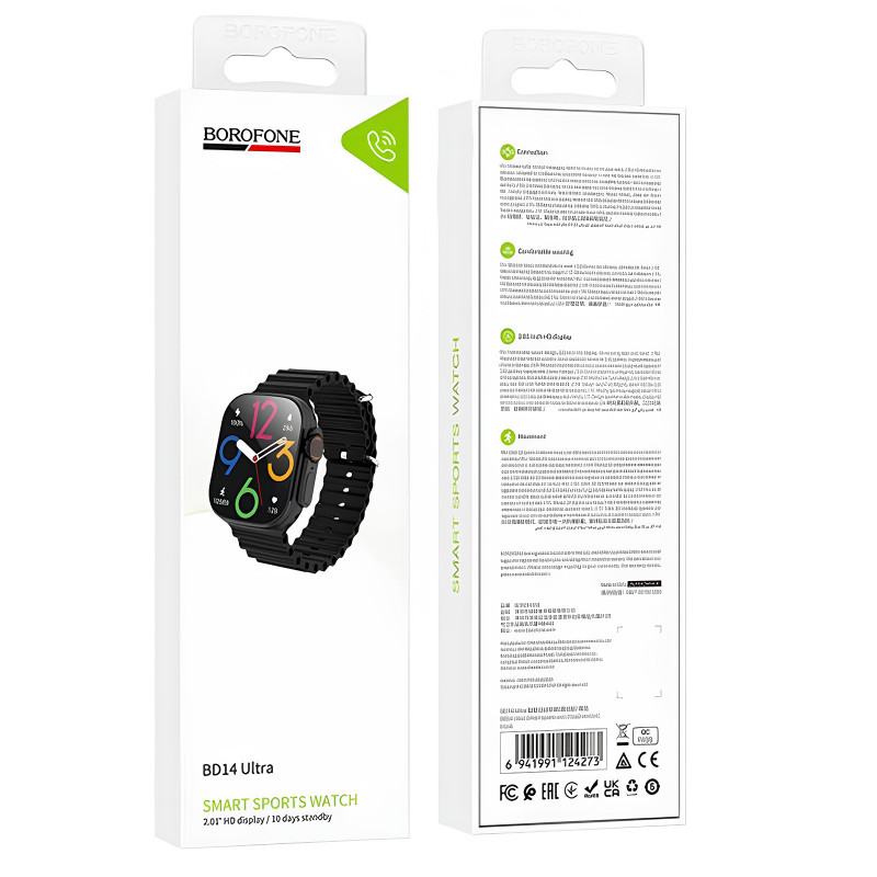 Смарт-годинник Borofone BD14 Ultra Smart sports watch (call version) (Black) в магазині vchehle.ua