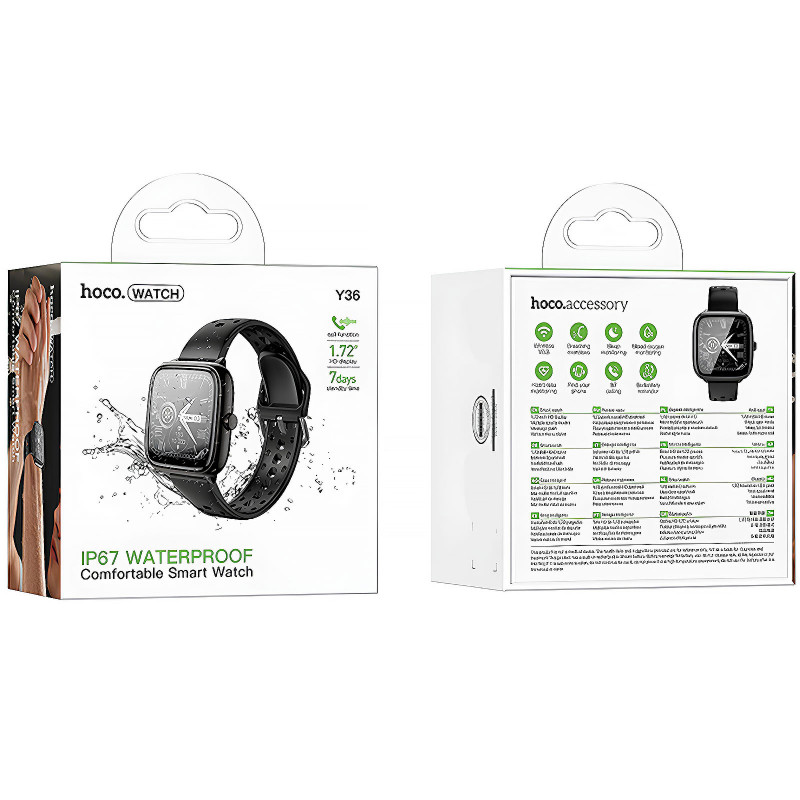 Фото Смарт-часы Hoco Y36 Smart sports watch (call version) (Black) на vchehle.ua