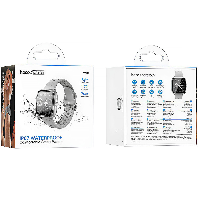 Фото Смарт-часы Hoco Y36 Smart sports watch (call version) (Silver) на vchehle.ua