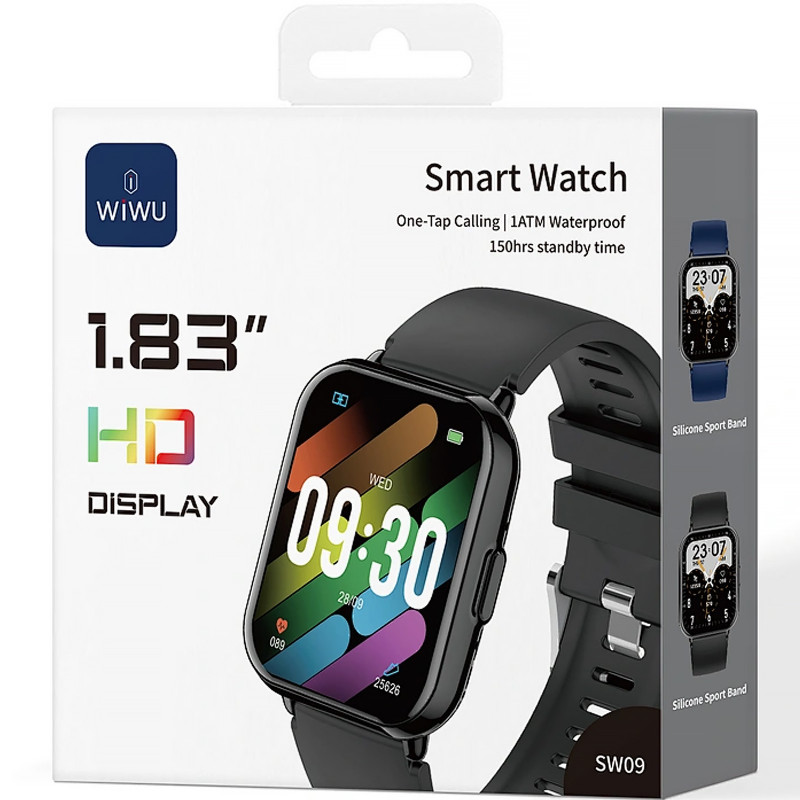 Фото Смарт-годинник WiWU SW09 Smart sports watch (call version) (Black) на vchehle.ua