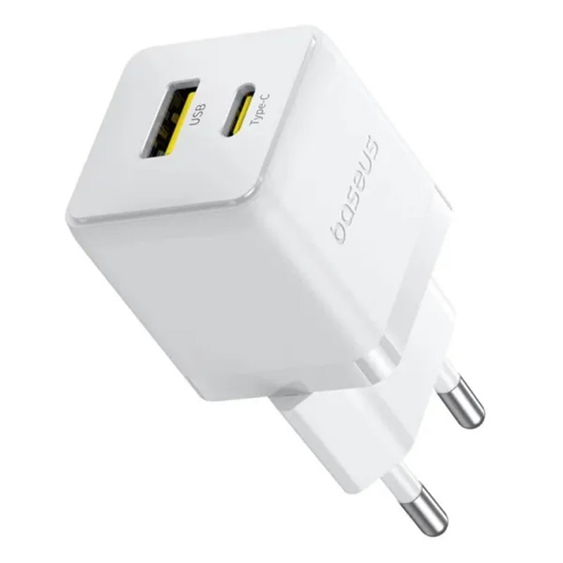 Фото МЗП Baseus Palm Fast Charger 20W (1USB-A/1C) (P10111608) (Moon White) в маназині vchehle.ua