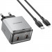 Купити МЗП Borofone BN21 Lena PD40W+QC3.0 (2USB-C) + кабель Type-C to Lightning (Metal gray) на vchehle.ua