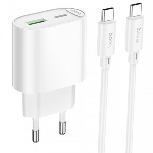 СЗУ Hoco C109A Fighter PD20W+QC3.0 (1USB-A/1C) + кабель Type-C to Type-C