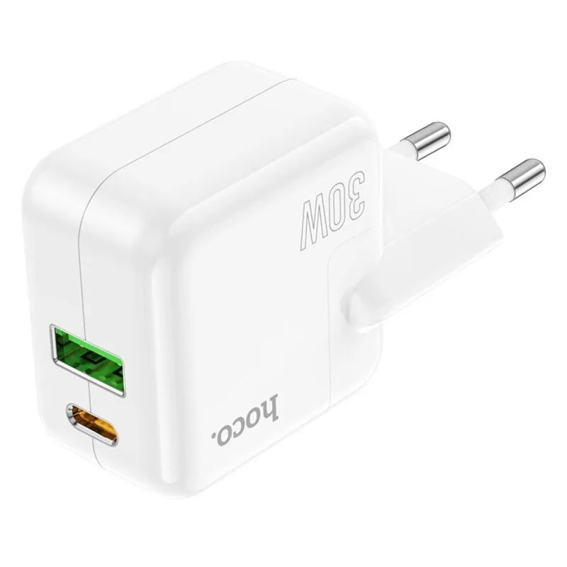 Фото МЗП Hoco C111A PD30W+QC3.0 (1USB-A/1C) (White) в маназині vchehle.ua