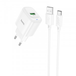 СЗУ Hoco C140A Smart QC3.0 18W (1USB-A) + кабель USB to Type-C