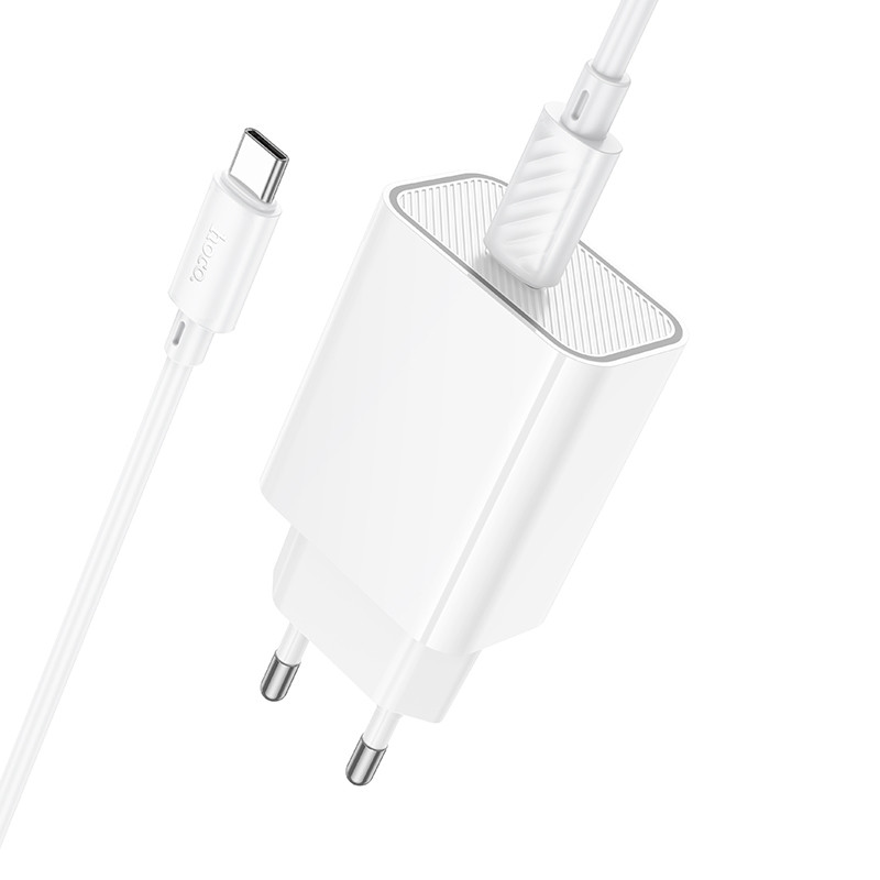 Заказать СЗУ Hoco C143A Benefit PD20W (1USB-C) + кабель Type-C to Type-C (White) на vchehle.ua