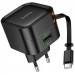 МЗП Hoco C154A Changer PD20W+QC3.0 (1USB-A/1C) + Retractable Cable Type-C (Black)