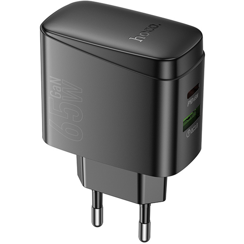 СЗУ Hoco CS63A Bright PD65W+QC3.0 (1USB-A/1C) (Black) в магазине vchehle.ua