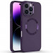 TPU чохол Bonbon Metal Style with Magnetic safe на Apple iPhone 16 Pro (6.3") (Фиолетовый / Dark Purple)