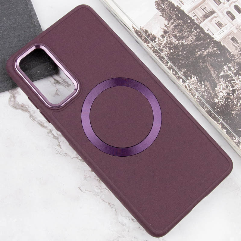 Фото TPU чохол Bonbon Metal Style with Magnetic safe на Samsung Galaxy A15 4G/5G / M15 5G (Бордовий / Plum) в маназині vchehle.ua