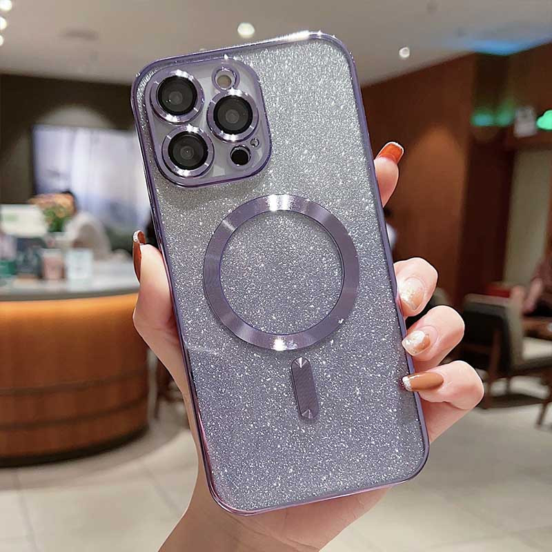 Фото TPU чохол Delight case with Magnetic Safe з захисними лінзами на камеру на Apple iPhone 12 Pro (6.1") (Фіолетовий / Deep Purple) на vchehle.ua