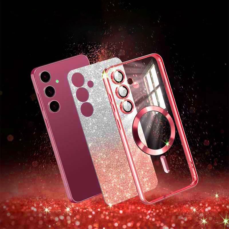 Фото TPU чохол Delight case with Magnetic Safe з захисними лінзами на камеру на Samsung Galaxy S24 FE (Червоний / Red) на vchehle.ua
