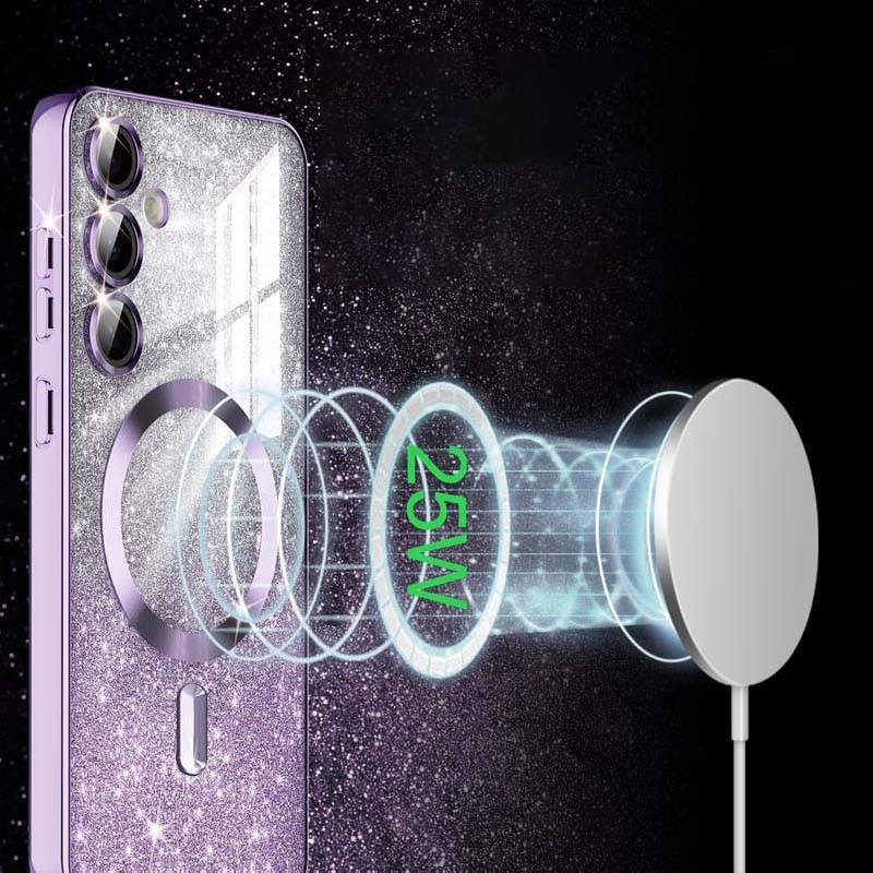 TPU чохол Delight case with Magnetic Safe з захисними лінзами на камеру на Samsung Galaxy S24 FE (Фіолетовий / Purple) в магазині vchehle.ua