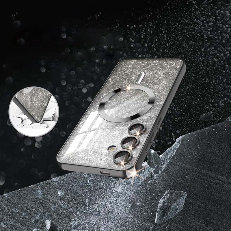 Фото TPU чохол Delight case with Magnetic Safe з захисними лінзами на камеру на Samsung Galaxy S24 FE (Чорний / Black) в маназині vchehle.ua