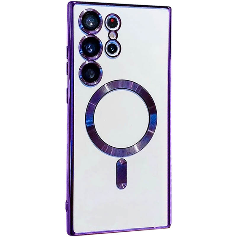 TPU чохол Fibra Chrome with Magnetic safe на Samsung Galaxy S24 Ultra (Purple)