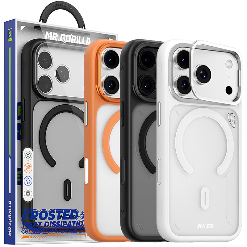 TPU+PC чехол Blueo Frosted Heat Dissipation Stand with Magnetic Fit для Apple iPhone 17 Pro (6.3")