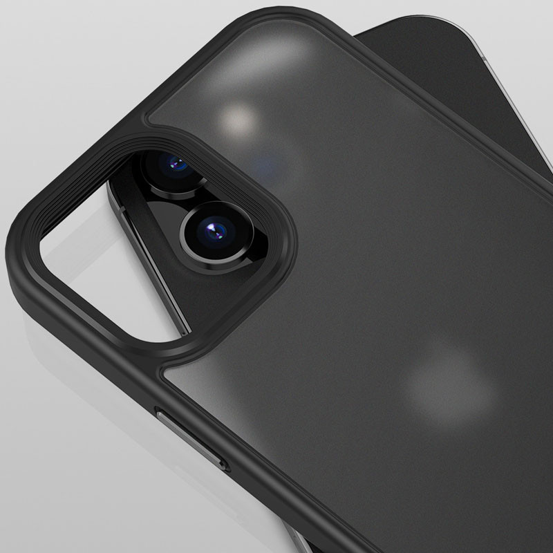 Купити TPU+PC чохол Metal Buttons на Apple iPhone 12 Pro / 12 (6.1") (Чорний / Black) на vchehle.ua