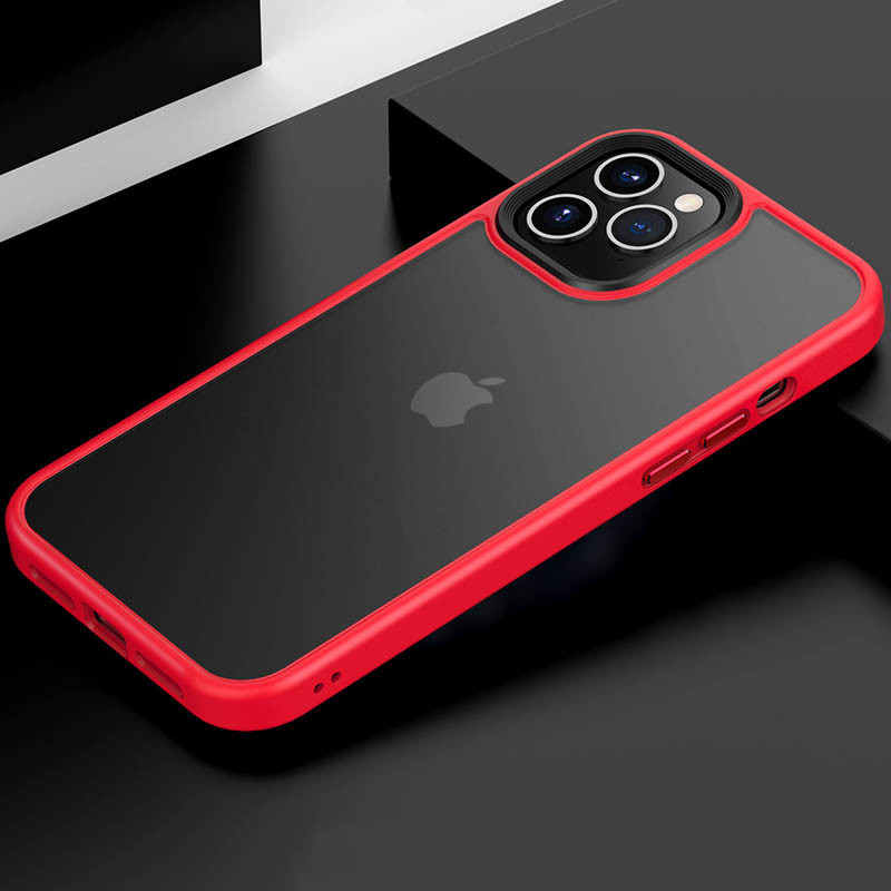 Фото TPU+PC чохол Metal Buttons на Apple iPhone 12 Pro / 12 (6.1") (Червоний / Red) на vchehle.ua