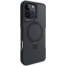 TPU+PC чехол Metal Buttons with Magnetic Safe Carbon Ring для Apple iPhone 16 Pro Max (6.9") (Черный)