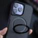 Фото TPU+PC чехол Metal Buttons with Magnetic Safe Carbon Ring для Apple iPhone 16 Pro Max (6.9") (Черный) в магазине vchehle.ua