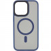 TPU+PC чехол Metal Buttons with Magnetic Safe для Apple iPhone 15 Pro (6.1") (Синий / Navy Blue)