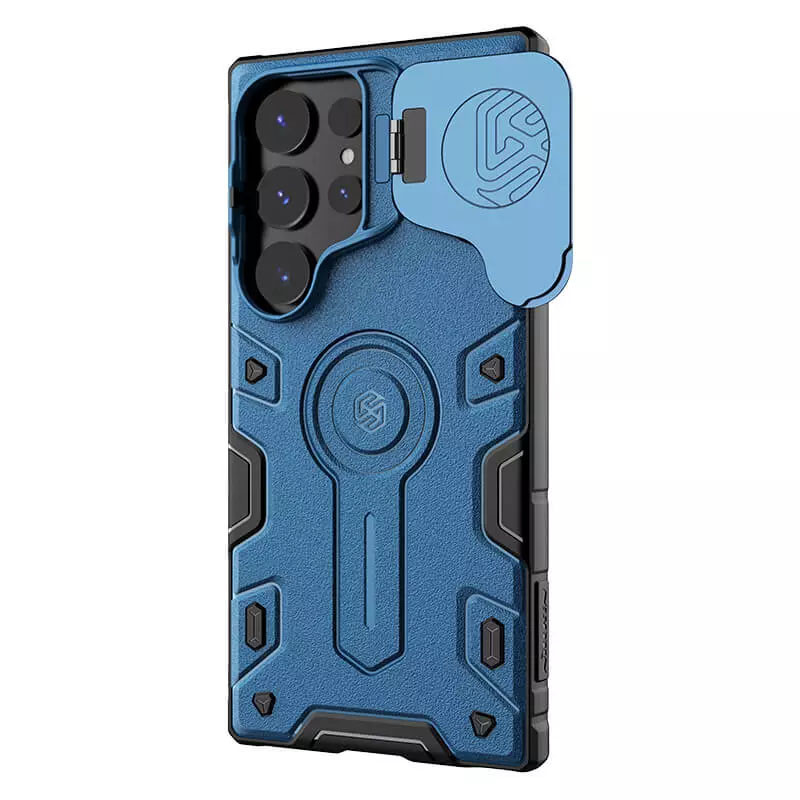 Фото TPU+PC чехол Nillkin CamShield Armor Prop для Samsung Galaxy S25 Ultra (Blue) на vchehle.ua