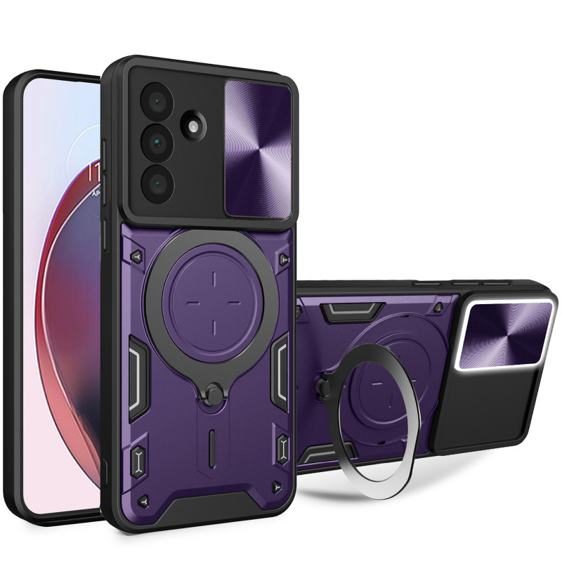 Ударопрочный чехол Bracket case with Magnetic для Samsung Galaxy S25 FE (Purple)