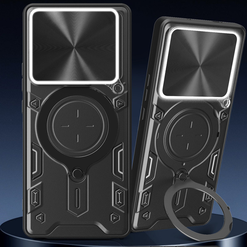 Удароміцний чохол Bracket case with Magnetic на Xiaomi Redmi Note 14 4G (Europe version) (Black) в магазині vchehle.ua