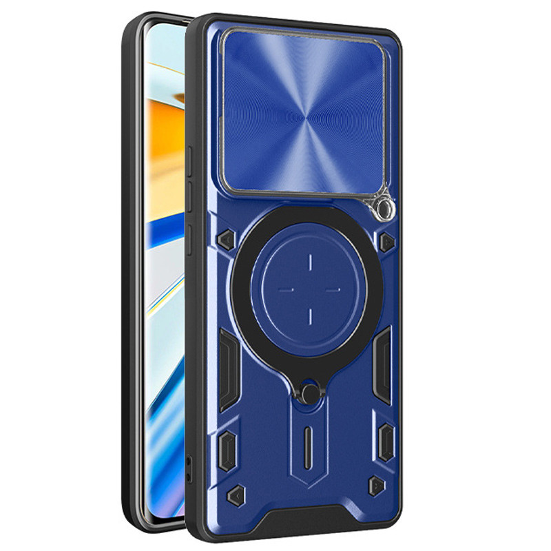 Фото Удароміцний чохол Bracket case with Magnetic на Xiaomi Redmi Note 14 4G (Europe version) (Blue) в маназині vchehle.ua