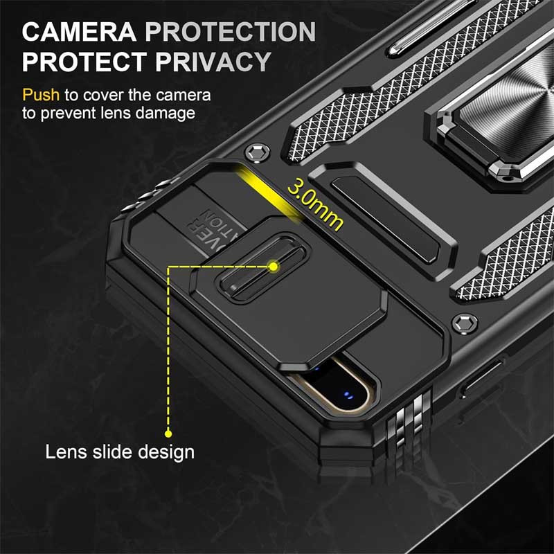 Купить Ударопрочный чехол Camshield Army Ring для Apple iPhone 7 plus / 8 plus (5.5") (Черный / Black) на vchehle.ua