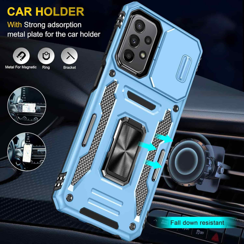 Фото Ударопрочный чехол Camshield Army Ring для Samsung Galaxy A13 4G / A04s (Голубой / Light Blue) на vchehle.ua