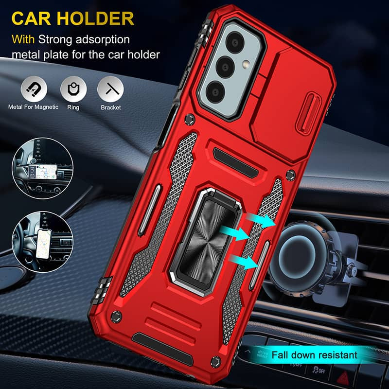 Фото Удароміцний чохол Camshield Army Ring на Samsung Galaxy M14 5G (Червоний / Red) в маназині vchehle.ua