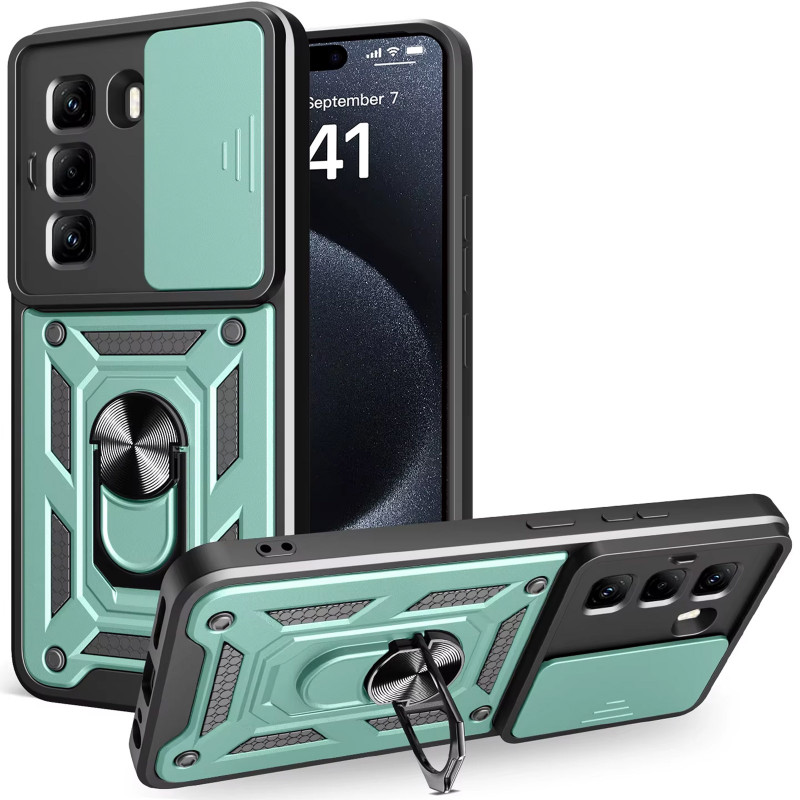 Ударопрочный чехол Camshield Serge Ring для Realme C71 (Зеленый)