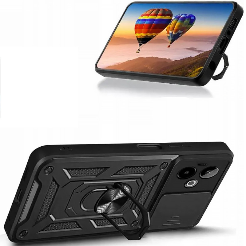 Фото Ударопрочный чехол Camshield Serge Ring для Realme GT 7 / 7T (Черный) на vchehle.ua