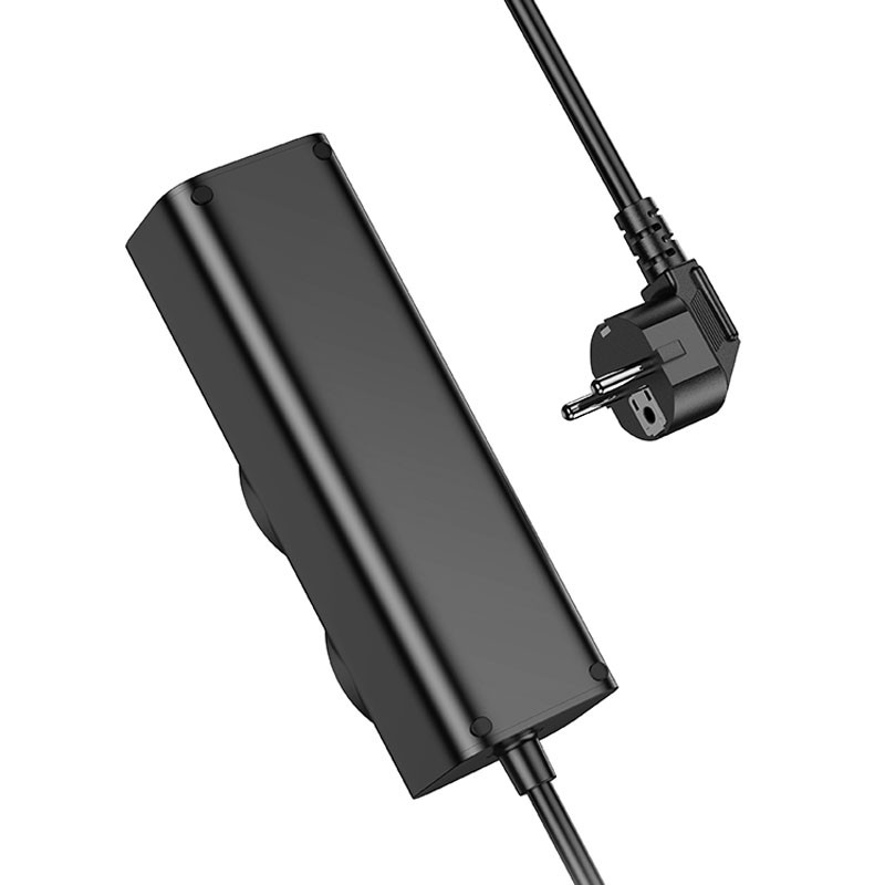 Фото Удлинитель Hoco NS10 Wisdom 2-position PD67W (1USB-A/3C/2Socket) (2m) (Black) на vchehle.ua