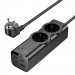 Фото Удлинитель Hoco NS10 Wisdom 2-position PD67W (1USB-A/3C/2Socket) (2m) (Black) в магазине vchehle.ua