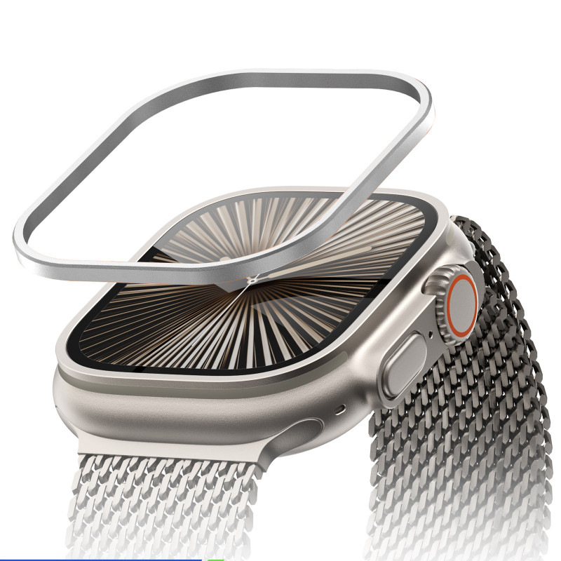 Фото Защитная рамка BlueO Titanium Frame для Apple Watch Ultra 1/2/3 49mm (Natural Titanium) на vchehle.ua
