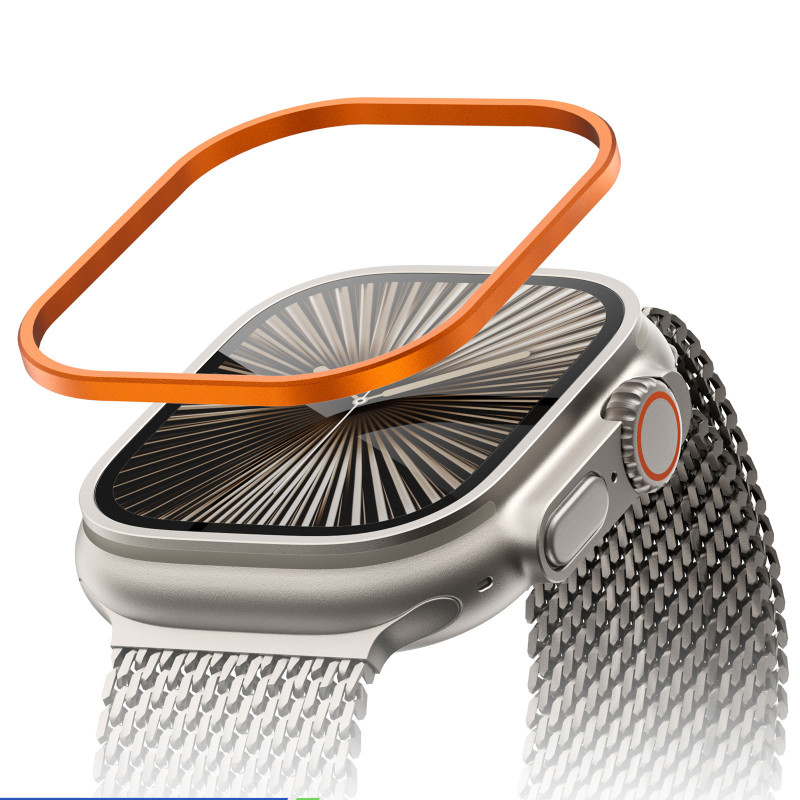Фото Защитная рамка BlueO Titanium Frame для Apple Watch Ultra 1/2/3 49mm (Orange) на vchehle.ua