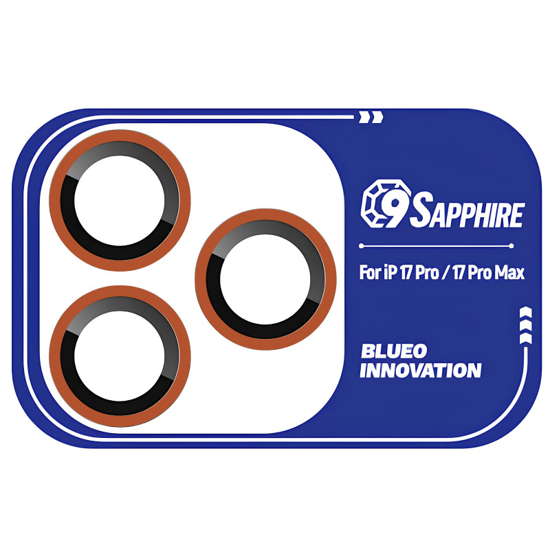 Захисне скло BlueO Sapphire на камеру на Apple iPhone 17 Pro / 17 Pro Max (Помаранчевий / Orange)