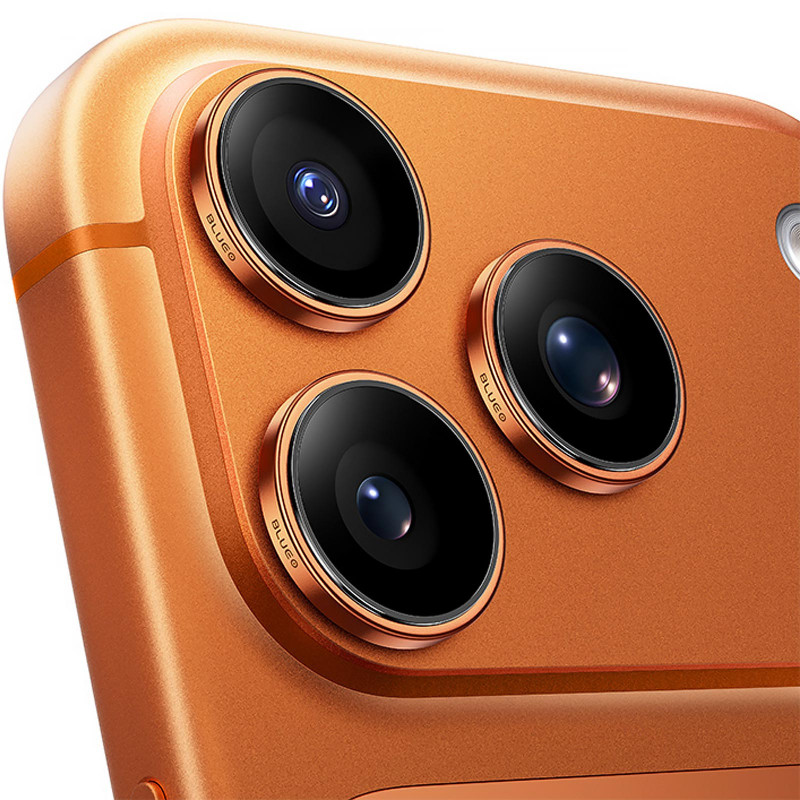 Фото Захисне скло BlueO Sapphire на камеру на Apple iPhone 17 Pro / 17 Pro Max (Помаранчевий / Orange) на vchehle.ua