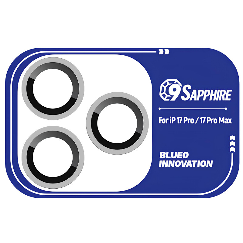 Захисне скло BlueO Sapphire на камеру на Apple iPhone 17 Pro / 17 Pro Max (Срібний / Silver)