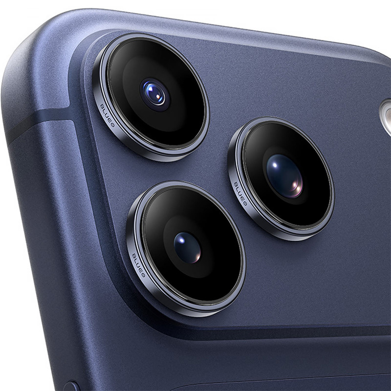 Фото Захисне скло BlueO Sapphire на камеру на Apple iPhone 17 Pro / 17 Pro Max (Темно-синій / Dark Blue) на vchehle.ua