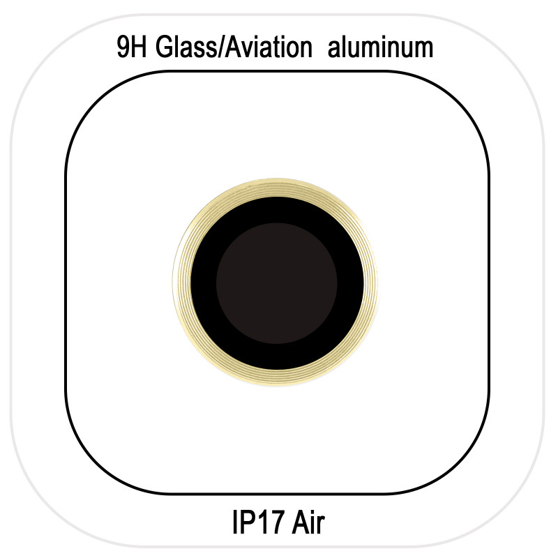 Защитное стекло Metal Classic на камеру (в упак.) для Apple iPhone 17 Air (6.5") (Золотой / Light Gold)