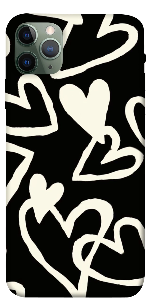 Чехол Black and white hearts для iPhone 11 Pro Max