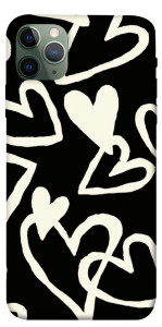 Чехол Black and white hearts для iPhone 11 Pro Max
