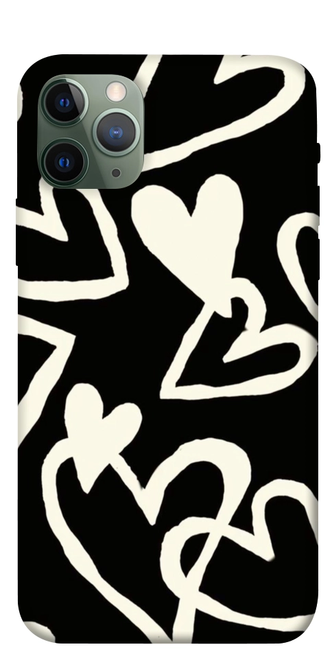 Чехол Black and white hearts для iPhone 11 Pro